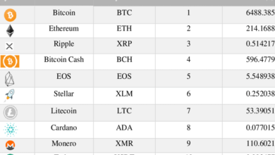 Top 10 Crypto Market Cap